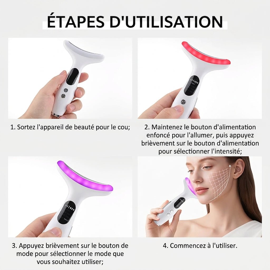 Sculpteur de Visage LED 7 Couleurs — Massage Anti-Âge & Raffermissant - Floracyn