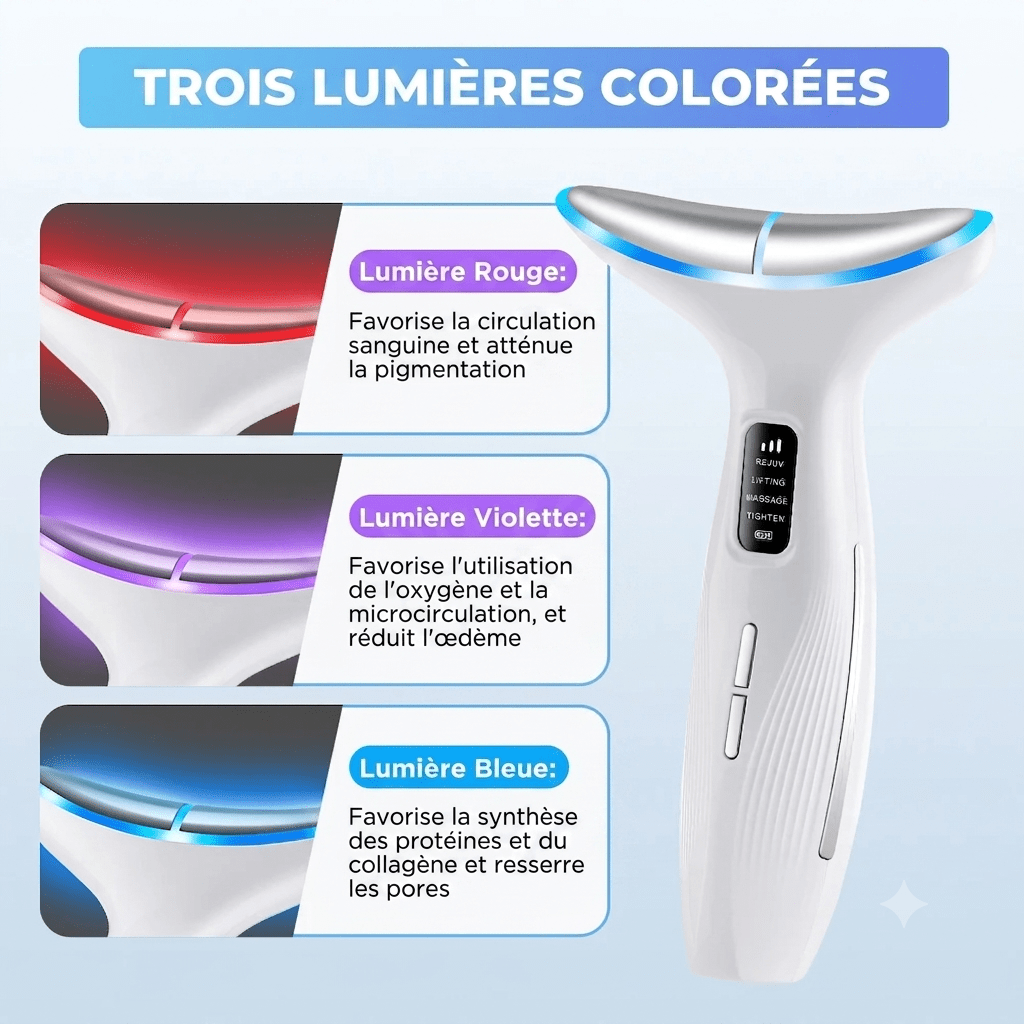 Sculpteur de Visage LED 7 Couleurs — Massage Anti-Âge & Raffermissant - Floracyn