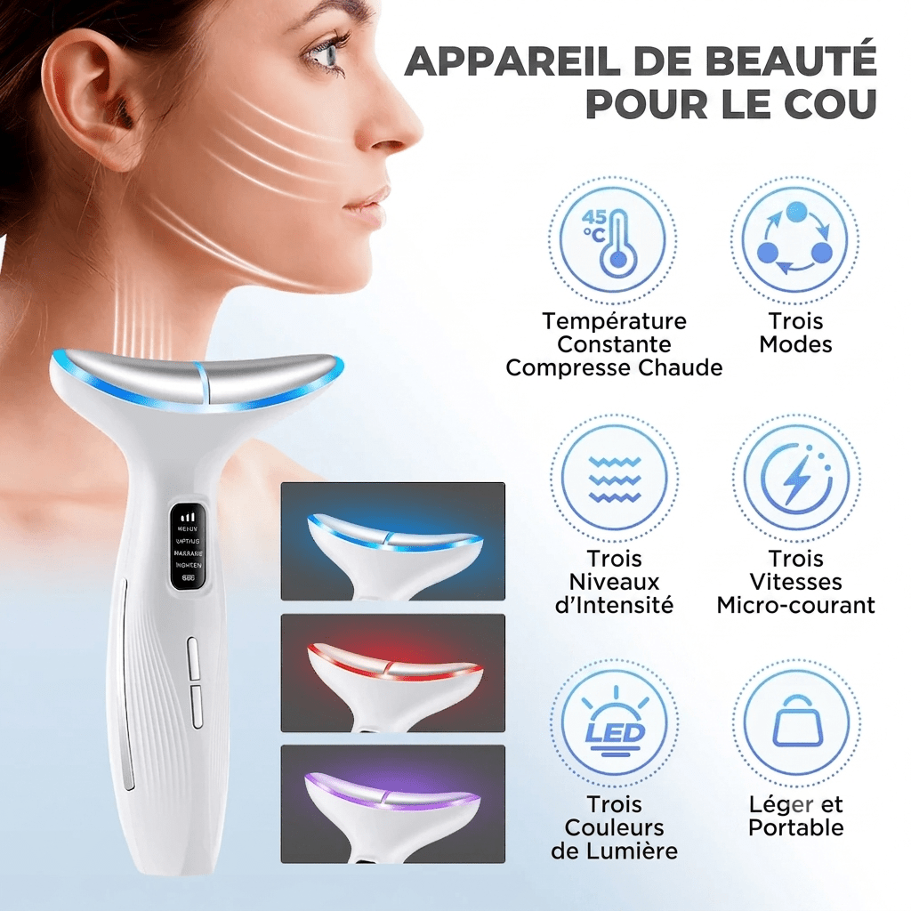 Sculpteur de Visage LED 7 Couleurs — Massage Anti-Âge & Raffermissant - Floracyn